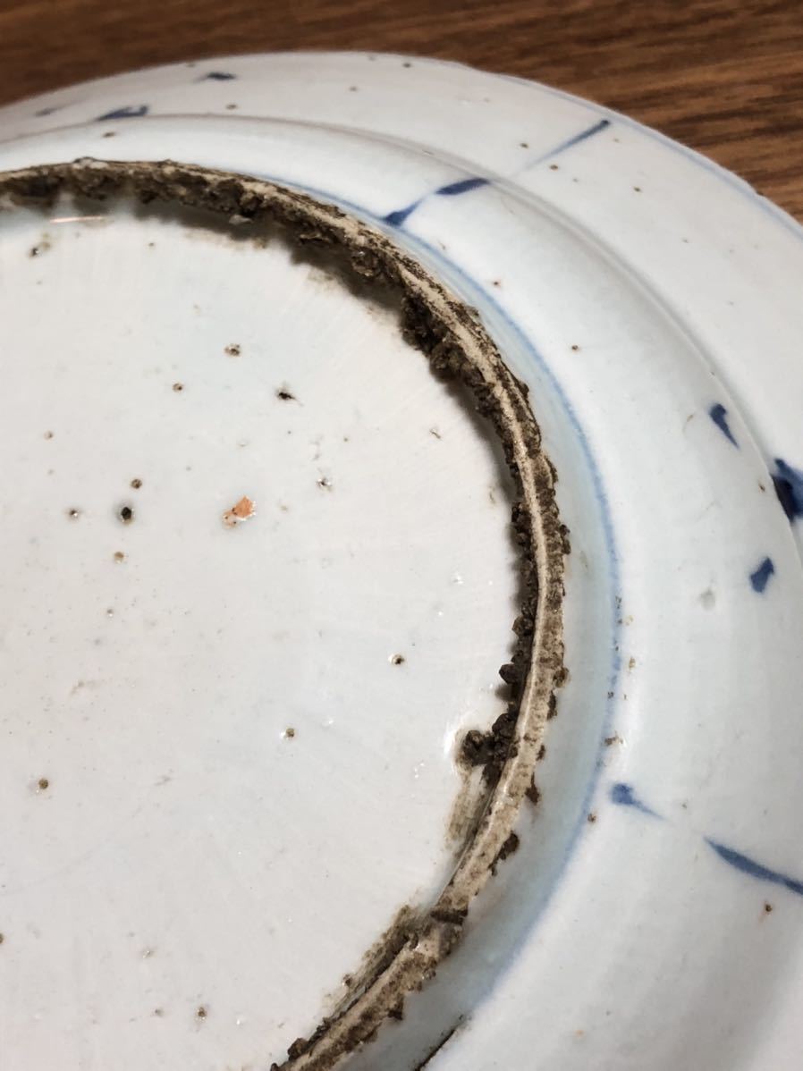 コレクターの出品】明時代のお皿その1 鹿 芙蓉手 古染付