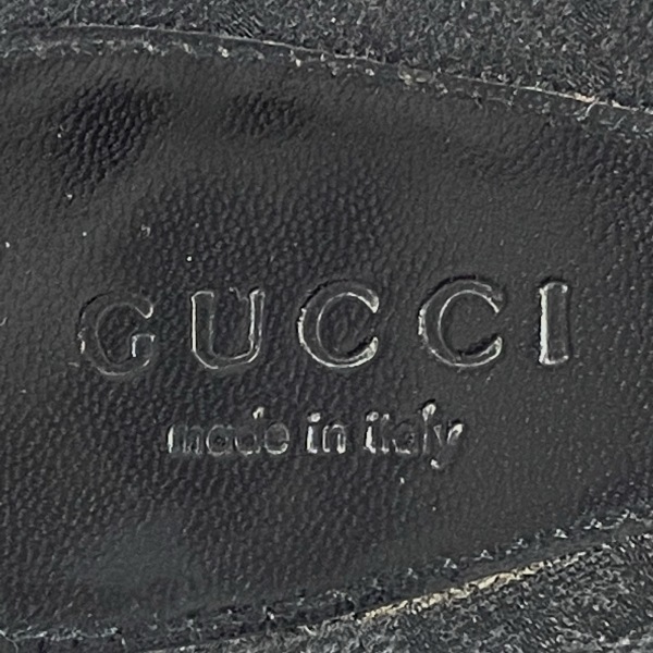 グッチ GUCCI ミュール 34 1/2C - ジャガード×レザー 黒 レディース GG