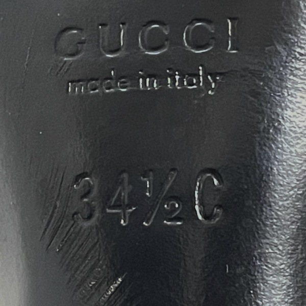 GUCCI グッチ ミュール 色 黒 サイズ34 グッチ GUCCI ミュール 34 1/2C - ジャガード×レザー 黒 レディース GG