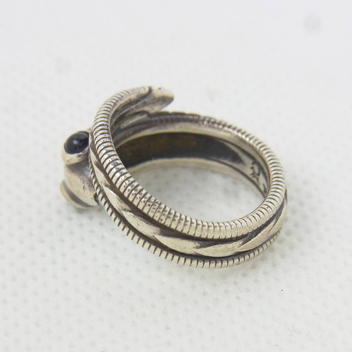 美品】JAP工房 一馬 スネークリング 小さな眠り蛇 シルバー925 11号(13 