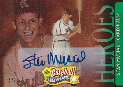 2005 UD BASEBALL HEROES Stan Musial Auto #/99 HOF 通算3630安打/475 