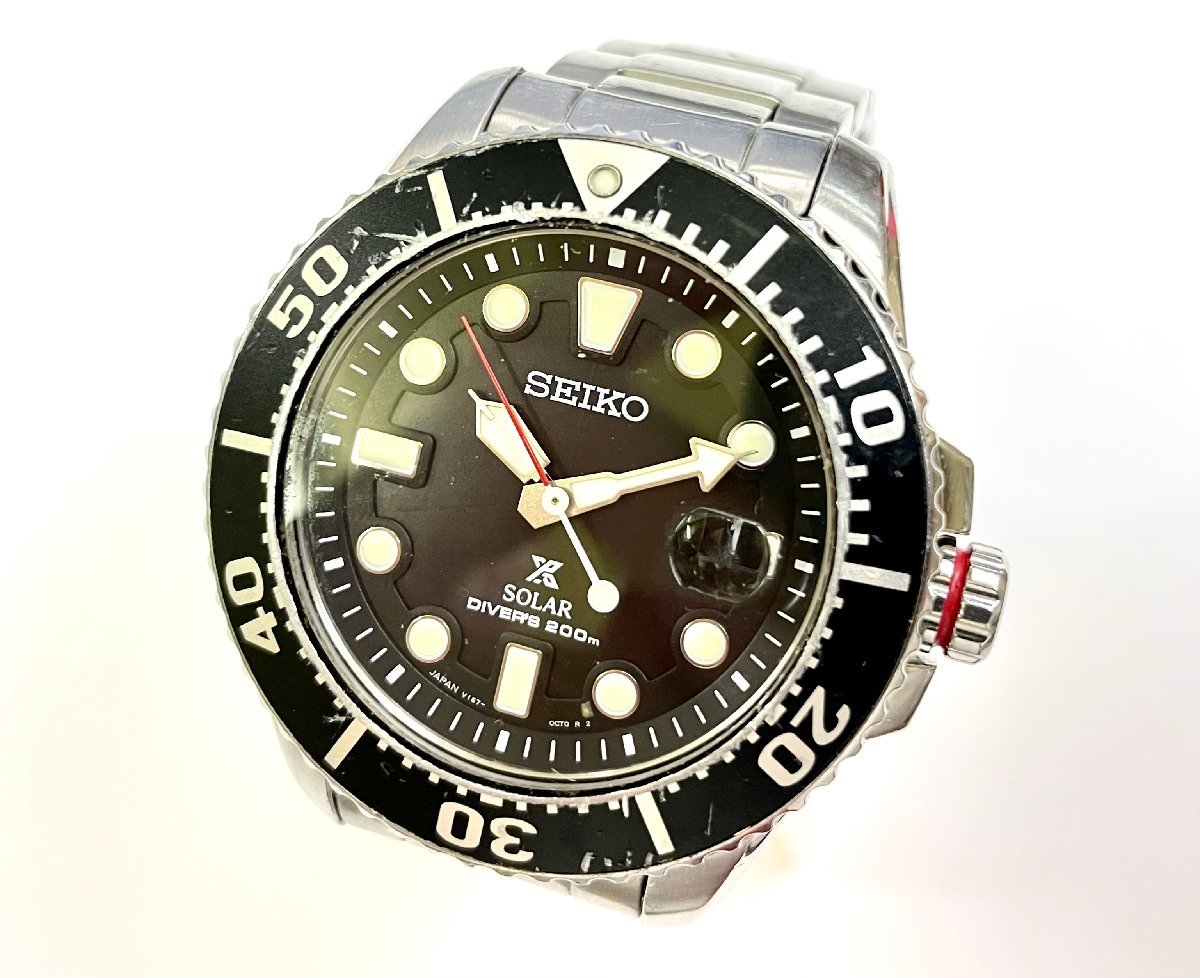 1円スタート☆【SEIKO】セイコー SOLAR DIVER'S 200m V157-0BT0