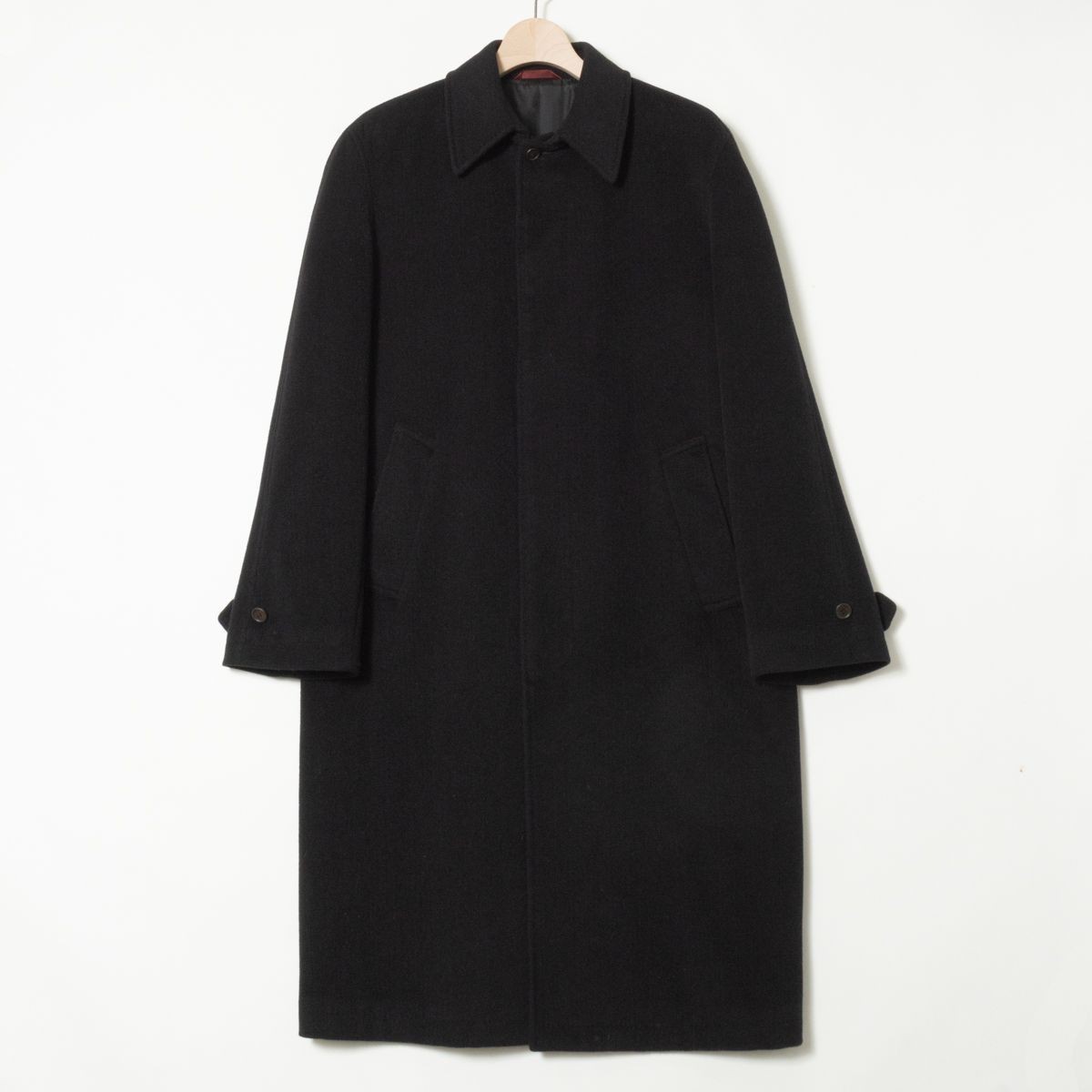 Paul Smith サイズ40 黒 ベルト付ロングコート アンゴラ混 極美品
