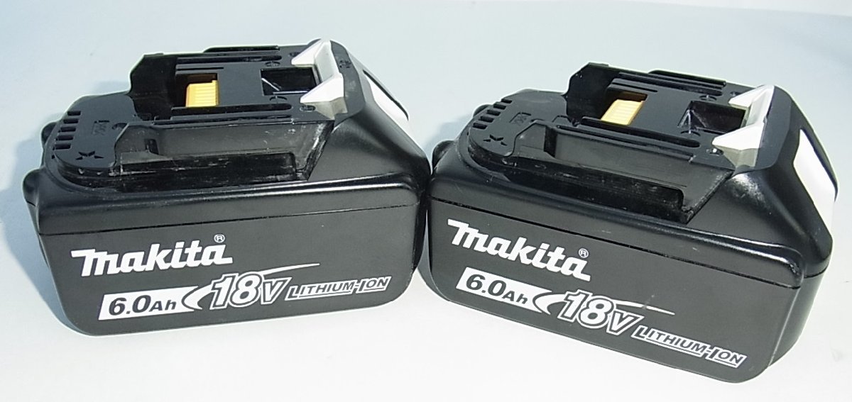 充電回数 2 4回 2個 マキタ 純正 18V 6.0Ah バッテリーBL1860B 残量