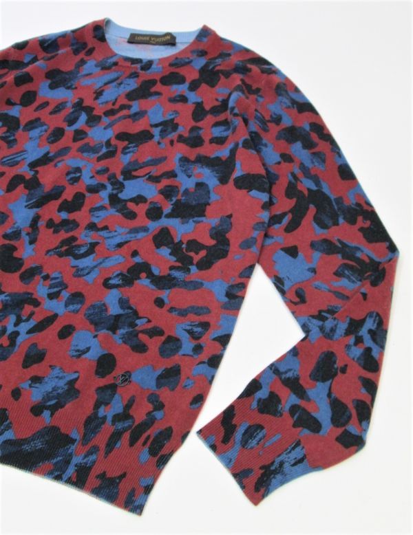 国内正規品 LOUIS VUITTON カシミヤ混 カモフラージュニット クルー