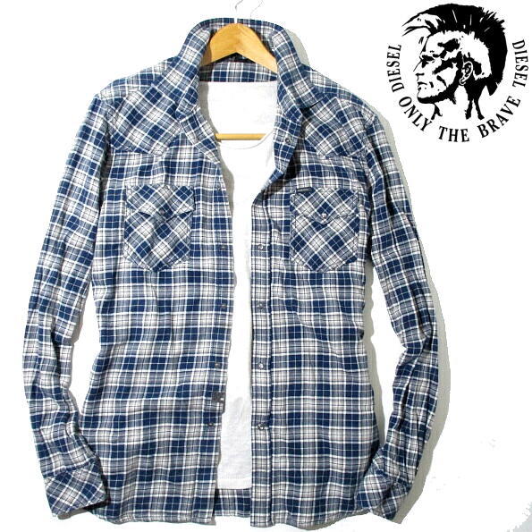 【数量限定，限定SALE】 秋冬 正規品 ディーゼル ネルシャツ チェック DIESEL XLサイズ 長袖シャツ ディーゼルジャパン 紺 グレー(長袖シャツ)｜売買されたオークション情報、yahooの商品情報をアーカイブ公開 - オーク 男性用