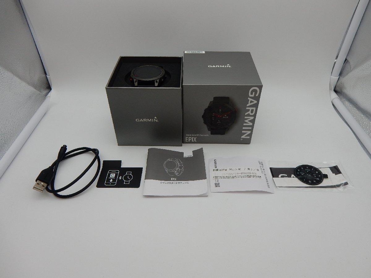 美品 GARMIN ガーミン EPIX Sapphire Carbon Gray DLC Ti / Black 010-02582-15スマートウォッチ Sapphire epix | オマケ付き 美品公式認定ストア 美品公式直営ストア