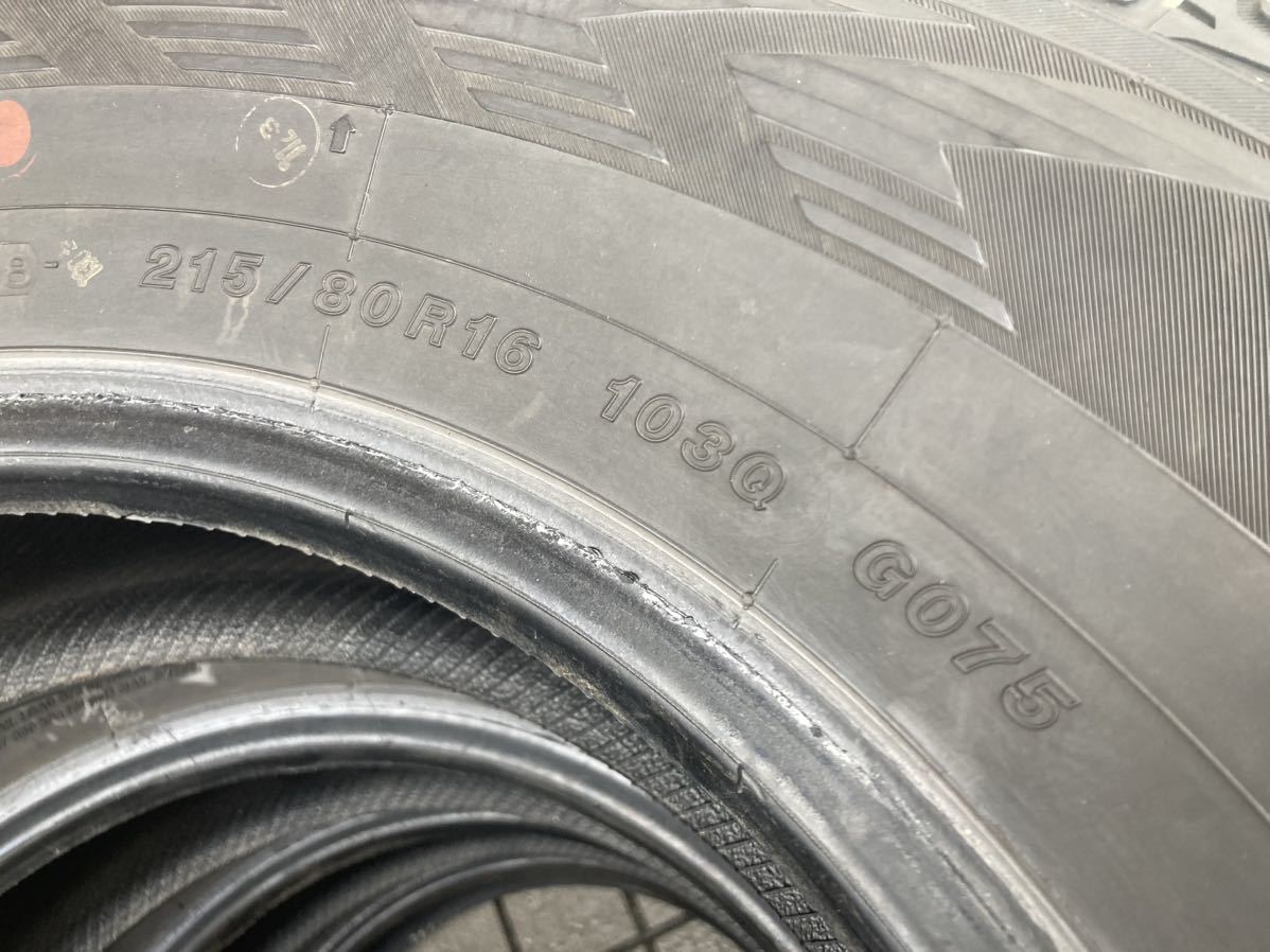 送料無料！冬4本 ○215/80R16○ヨコハマ アイスガード G075 溝あり