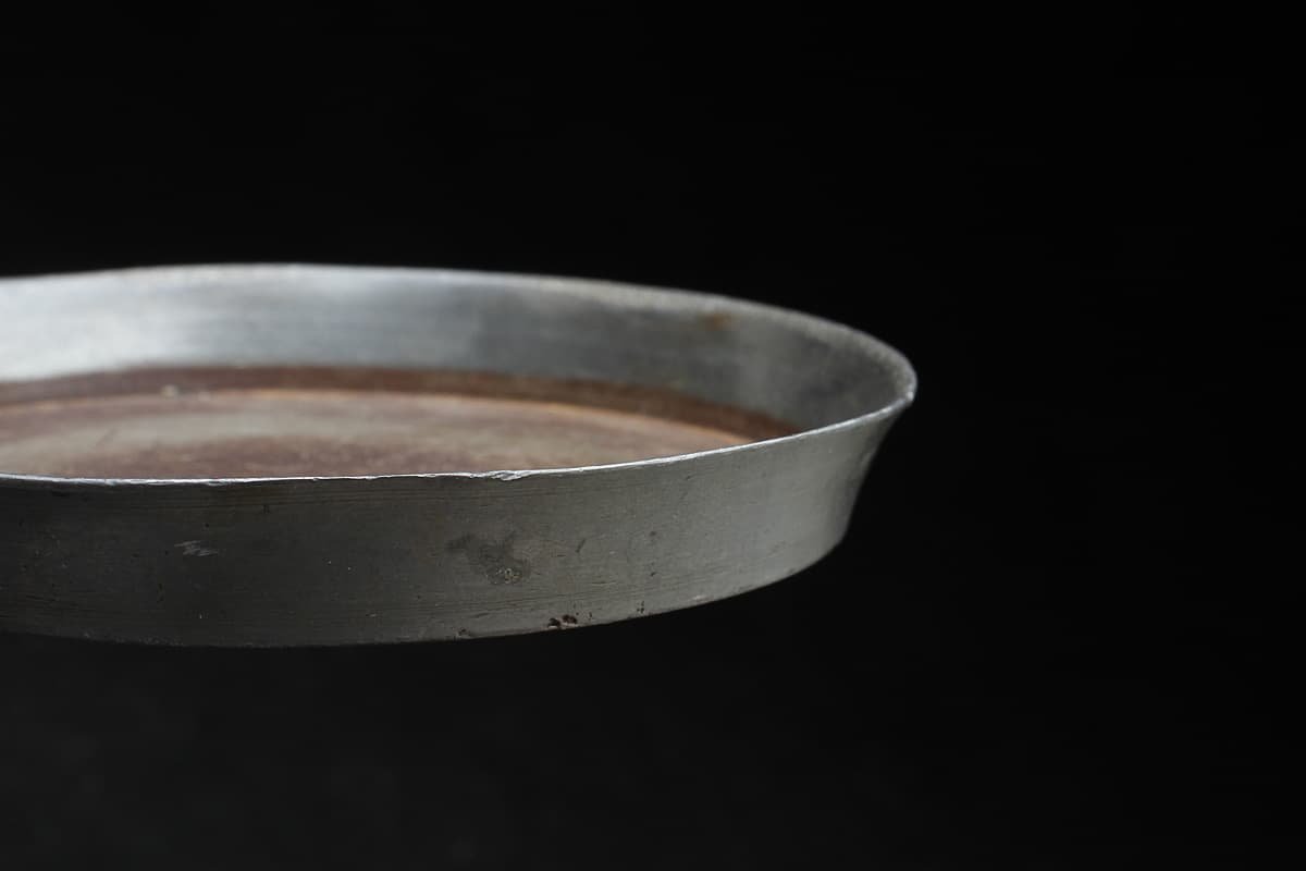 HW829 時代物 古錫瓶座・錫底座 外径8.6cm 重90g・錫缶