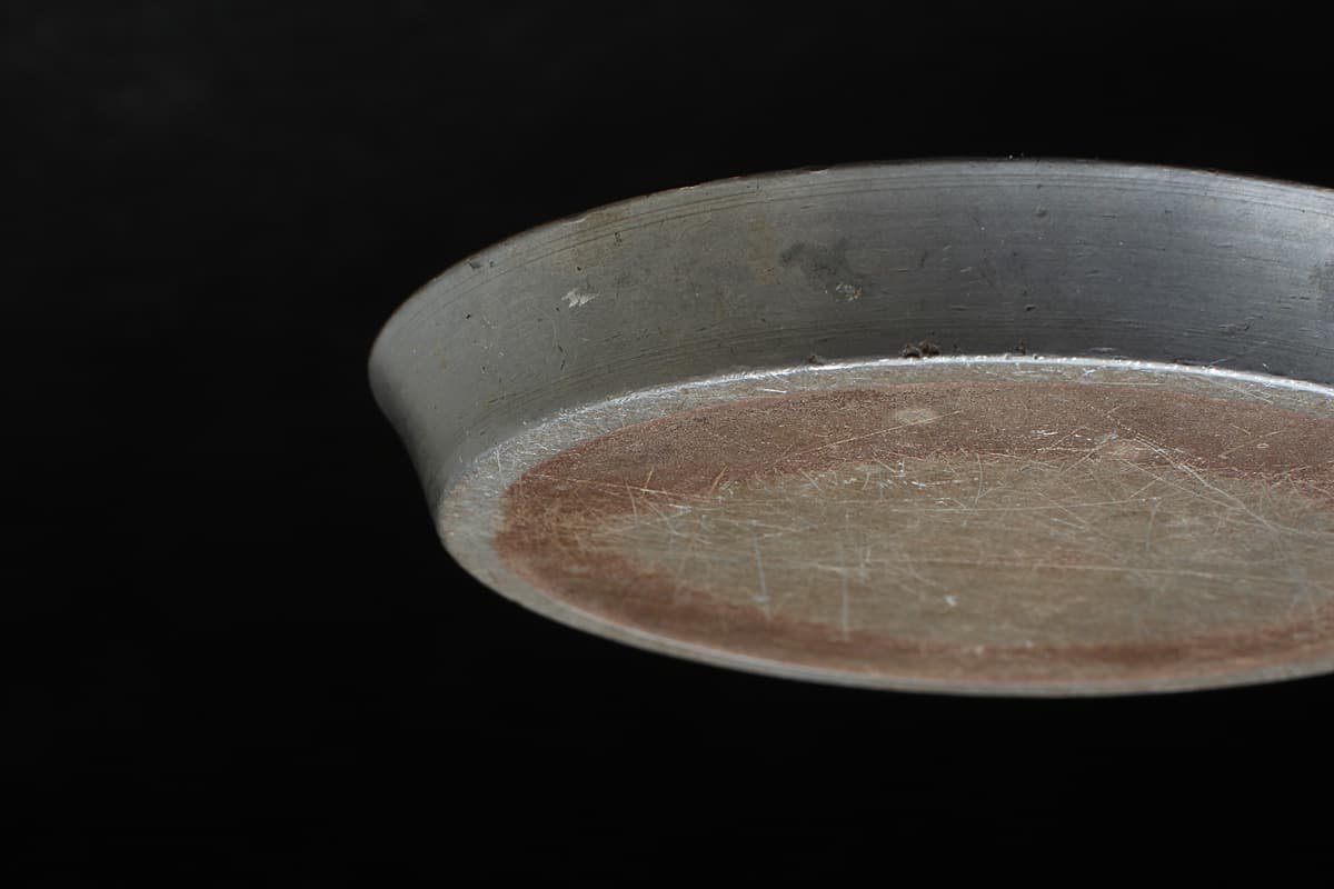 HW829 時代物 古錫瓶座・錫底座 外径8.6cm 重90g・錫缶
