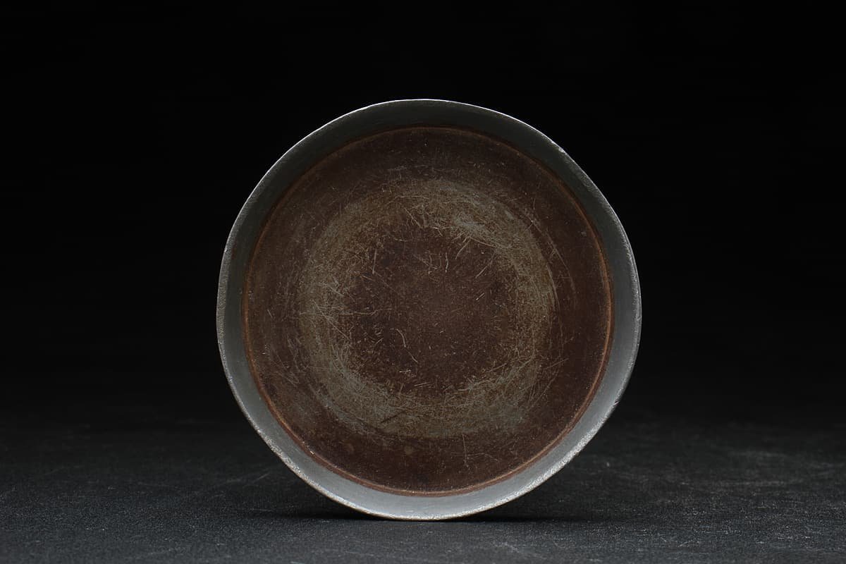 HW829 時代物 古錫瓶座・錫底座 外径8.6cm 重90g・錫缶
