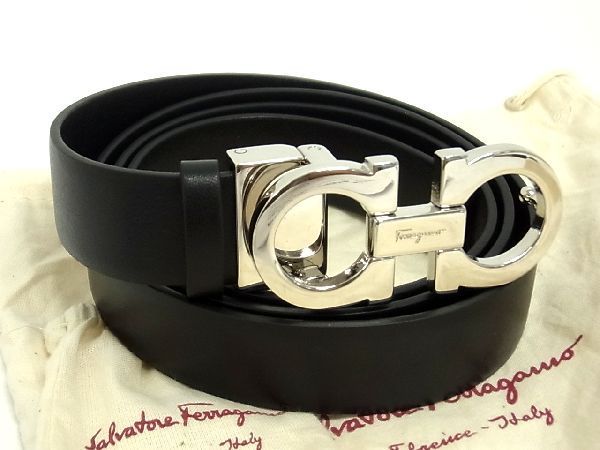 品質保証，人気 Salvatore Ferragamo サルヴァトーレフェラガモ ダブルガンチーニ レザー ベルト ブラック系 AD1912アZ(服飾小物)｜売買されたオークション情報、yahooの商品情報をアーカイブ公開 - オークファン 服飾小物