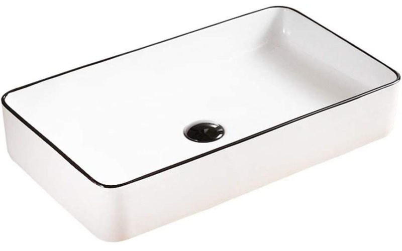格安，HOT T5399YO 1007 アウトレット品 洗面ボウル 洗面ボール 洗面器 JOMOWN 長方形 陶器製 置き型 排水金具付き 住宅設備(洗面台、洗面ボウル（鏡なし）)｜売買されたオークション情報、yahooの商品情報 洗面、洗濯