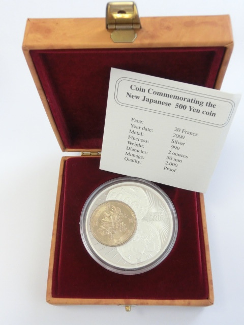 2000年 コンゴ共和国 新500円硬貨発行記念 収集 | 造幣局純銀メダル