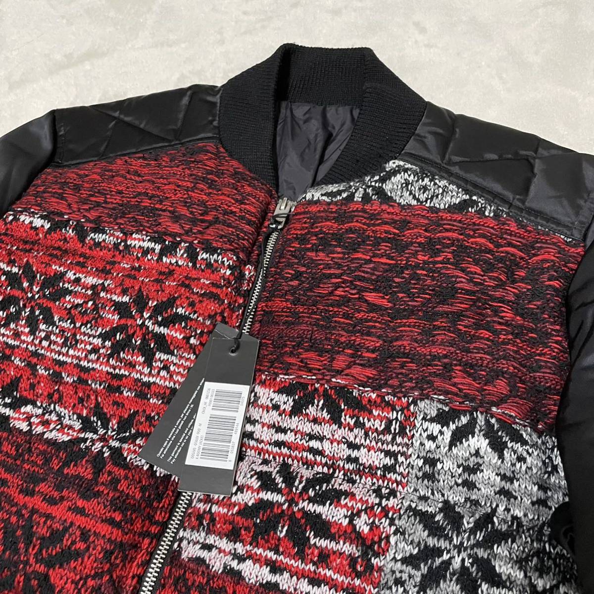 ディーゼル【新品】DIESEL ノルディック柄 ニット ボンバージャケット 