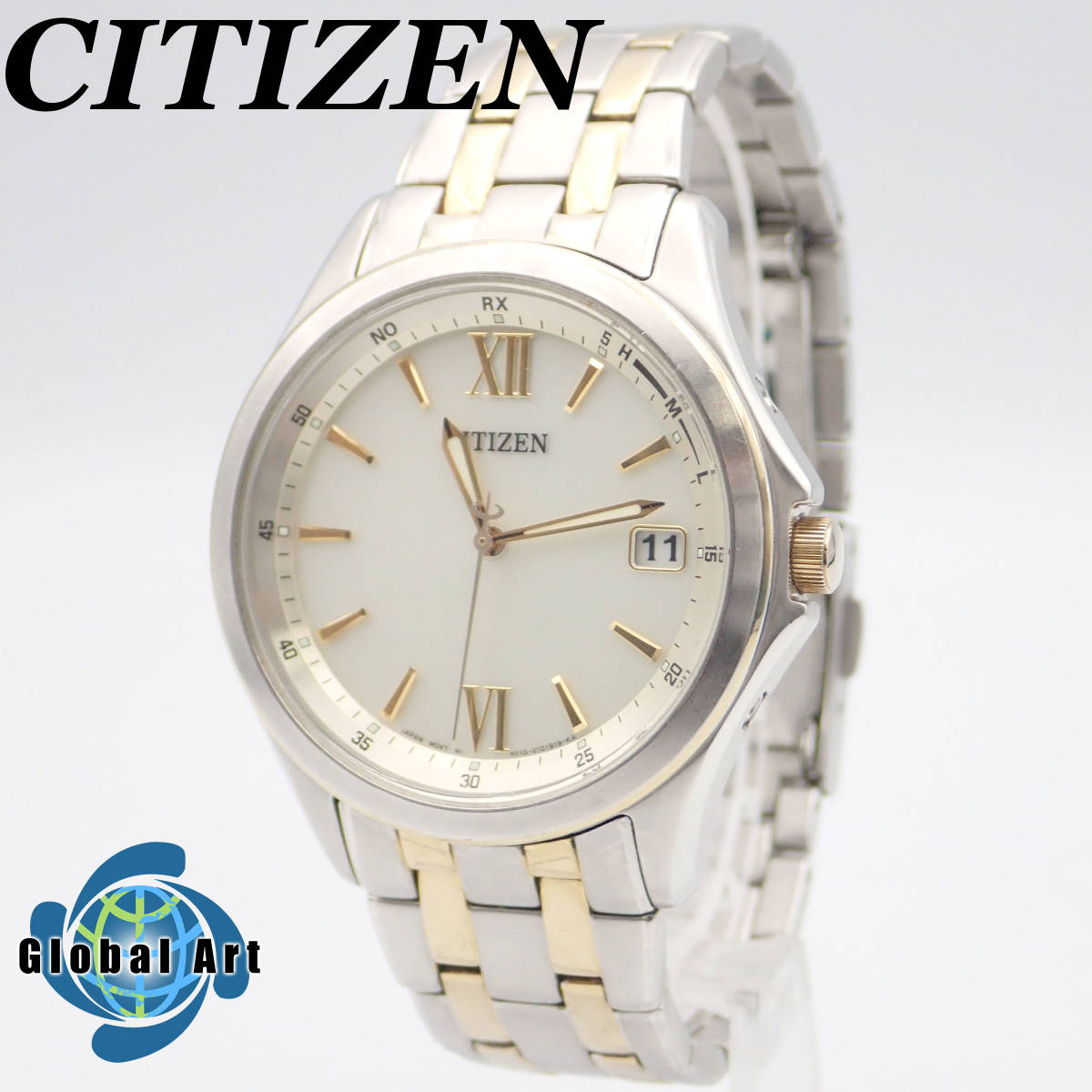 SALE，お買い得 い09410/CITIZEN シチズン/電波ソーラー/メンズ腕時計/デイト/純正ベルト/コンビ/文字盤 シルバー/H110-S068789(シチズン)｜売買されたオークション情報、yahooの商品情報をアーカイブ公開 - オーク その他