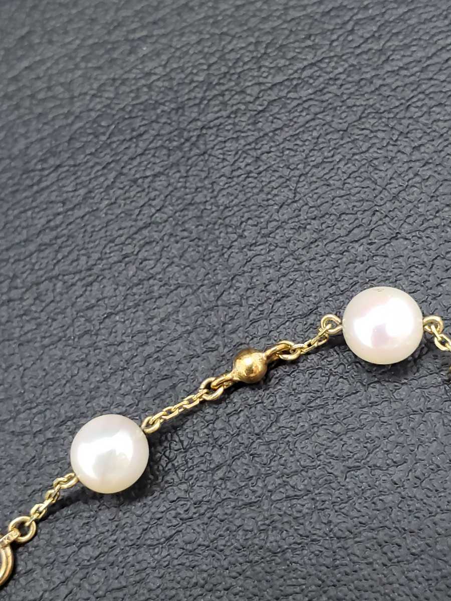 美品【mikimoto】【K14 パール ブレスレット】ミキモト パール 7mm 4.7 