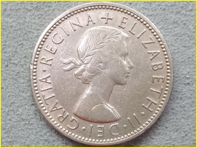 イギリス 2シリング 硬貨/1961年】 英国 TWO SHILLINGS 白銅貨