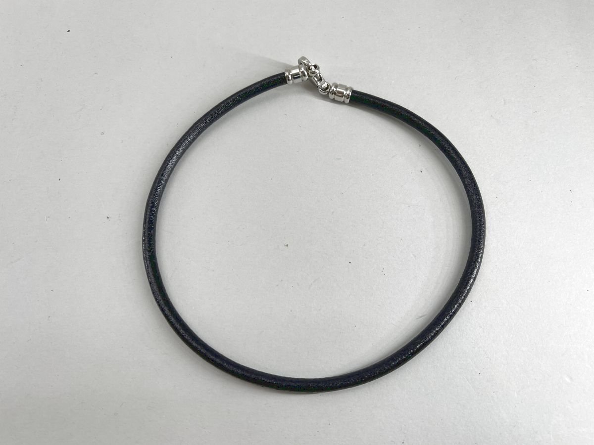 BVLGARI ブルガリ レザーチョーカー 黒 美品 箱付き[03-0514 【公式通販】