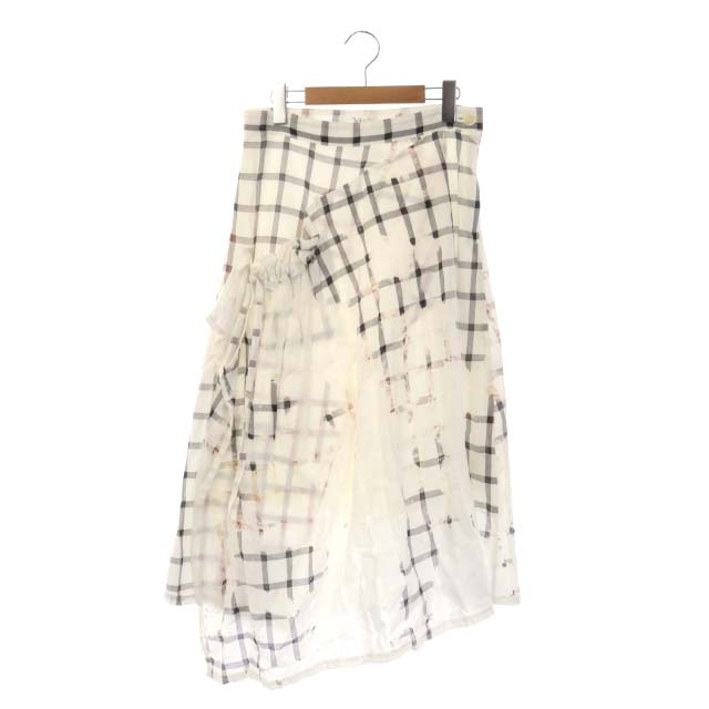 Y's スモークブリーチ チェックロングスカート ワイズ Y's ヨウジヤマモト 21SS C/Cu SMOKE BLEACH CHECK SKIRT