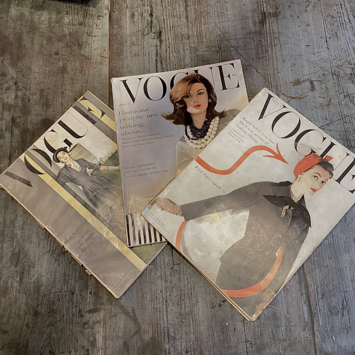☆VOGUE/ヴォーグ/3冊セット/40s/50s/60s/ファッション誌/ファッション