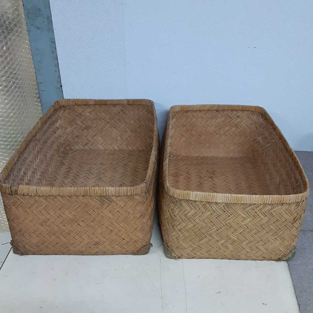 置物2上 昭和レトロ 柳行李 柳こおり 古民具 衣服 小物入れ 収納 アンティーク 工芸品 竹工芸 脱衣場 バスルーム 古民家 ディスプレイ ...