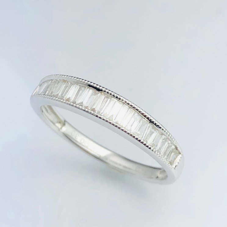 ダイヤモンド リング テーパーカット 0.5ct K18 YG,PG