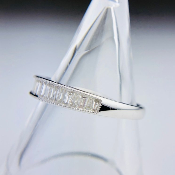 K18WG 天然ダイヤモンド K18WG ダイヤモンド リング 1.42ct 植物