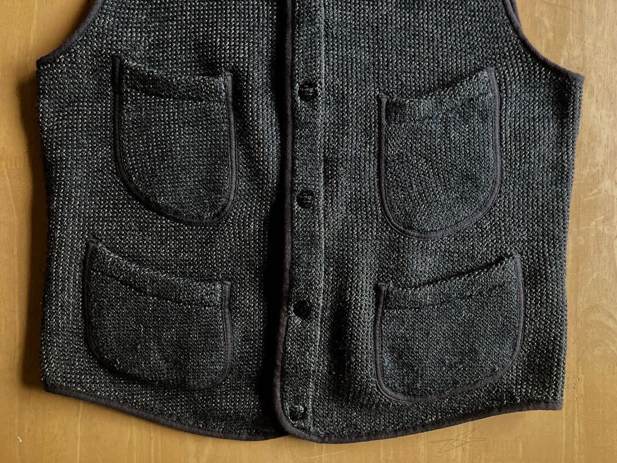 名作 RRL ビーチクロスベスト S Black Beach Vest ブラウンズビーチ