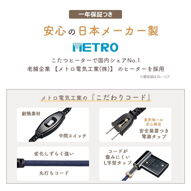 こたつ ふとんセット 暖房 正方形 一人暮らし 省スペース 折りたたみ センターテーブル_6