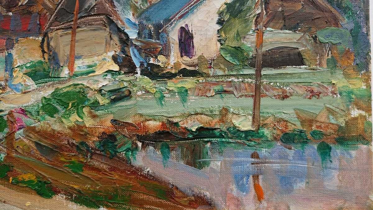 真作 中村勝美 油彩「信濃路」画寸 41cm×32cm F6 青森県出身 日展会友