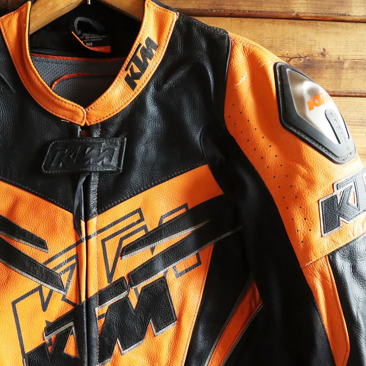 △6/T7.7-3 KTM POWER WEAR 本革 シングルライダース レザージャケット 