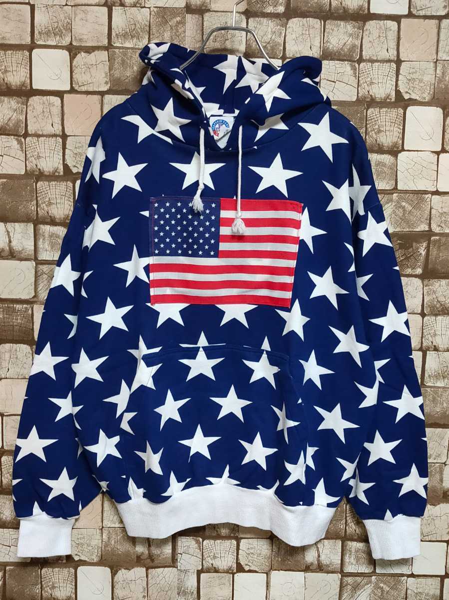 昔の キャプテンサンタ クラブ 星条旗 パーカー Mサイズ ジョイマークデザイン JMD CAPTAIN SANTA CLUB