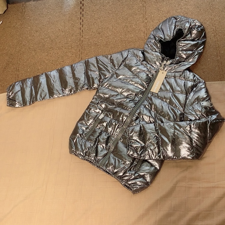即決 送料無料 新品★ディーゼルキッズ DIESEL KID ナイロンジャケット フード付き ジュニア 12Yサイズ Junior &amp; DIESEL(ディーゼル)Kids ワンポイントブランドロゴジップ ブランドロゴ中綿ジャケットコート ディーゼルキッズジュニア160黒フーディーパディングジャケット38500円