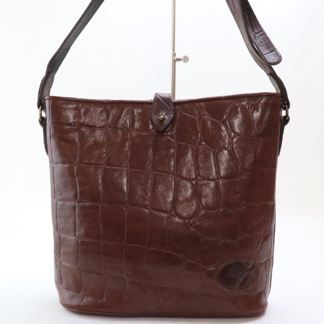 J69 マルベリー ショルダーバッグ MULBERRY レザー製 クロコ型押し 