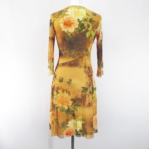 ヴィヴィアンタム VIVIENNE TAM 長袖 膝丈 カシュクールワンピース