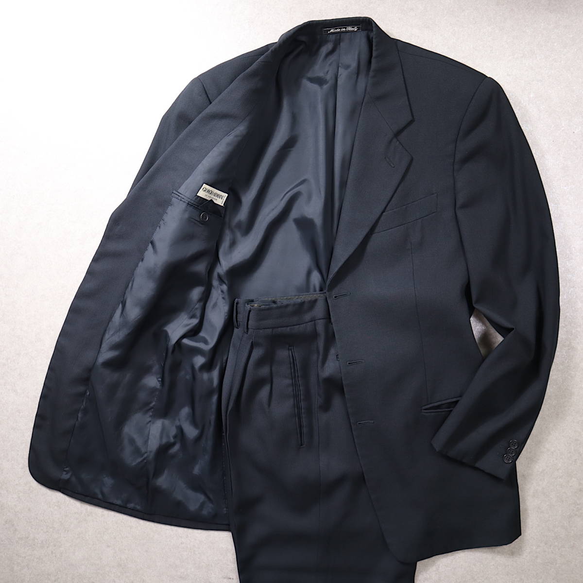 1円〜 PF13 ジョルジオアルマーニ Giorgio Armani 高級 スーツ ウール ブラック アルマーニ ジョルジオ ARMANI アルマーニTHAT'S PRIVÉ）2024春 新たなタレントを