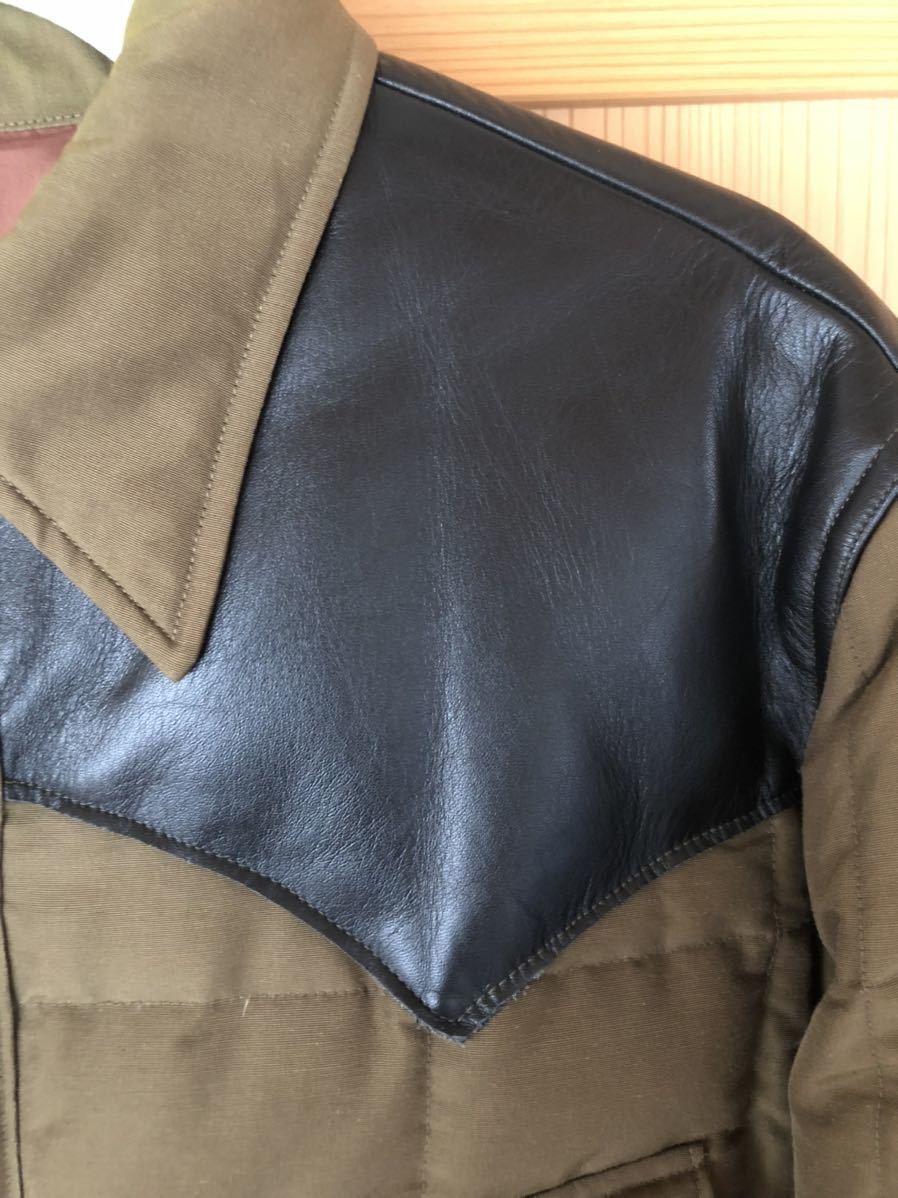 美品】SUGAR CANE シュガーケーン レザーヨークダウンジャケット 美品】SUGAR CANE シュガーケーン レザーヨークダウンジャケット
