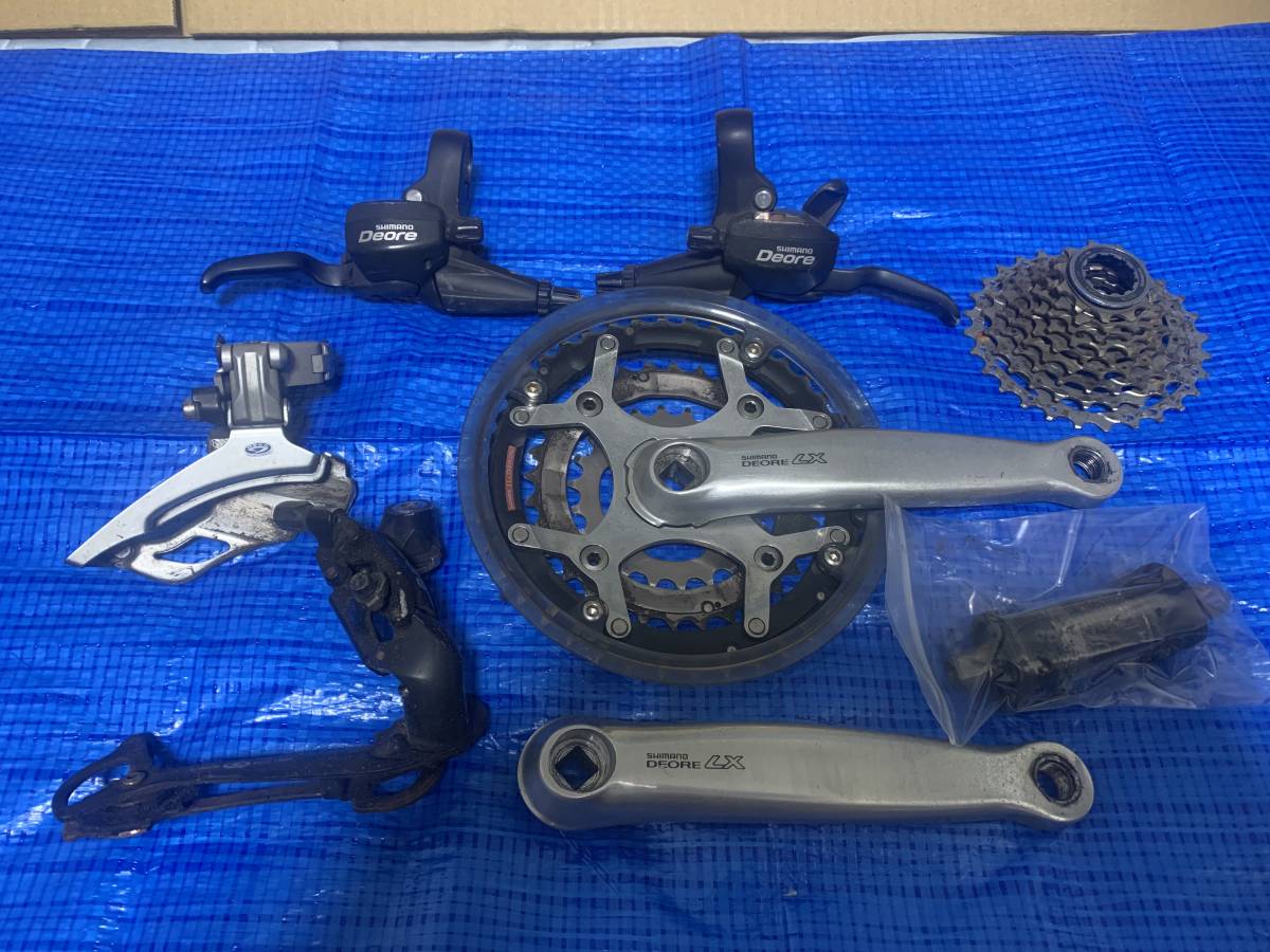 中古/ジャンク MTB用コンポセット シマノ Deore LX 3×9段 6点セット