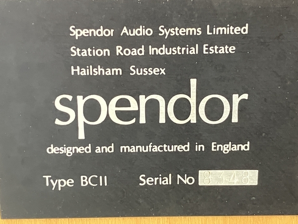 引取限定】SPENDOR TYPE BCII スペンドール 2ウェイスピーカー ペア
