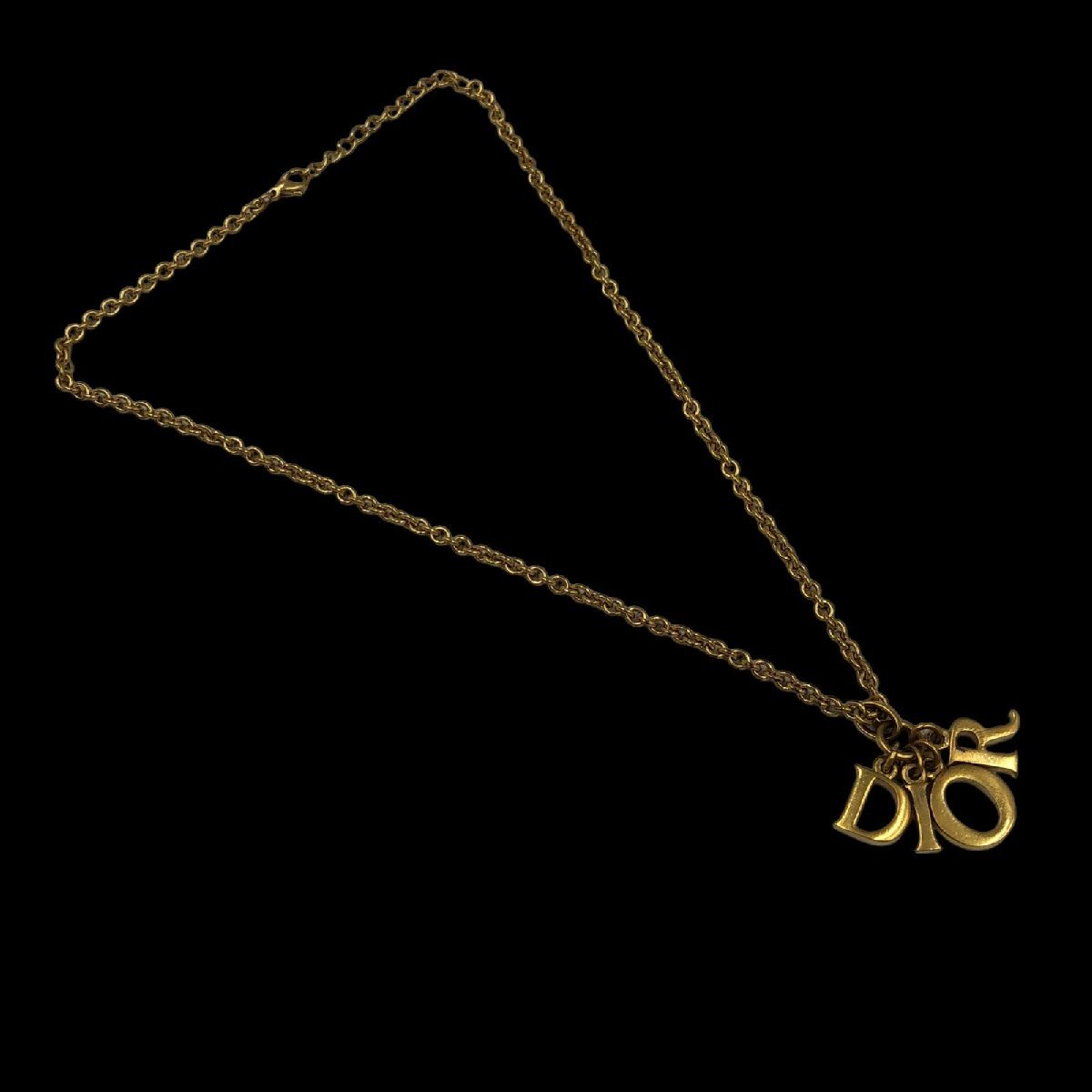 Dior ディオール ネックレス ロゴチャーム ゴールドカラー Christian 