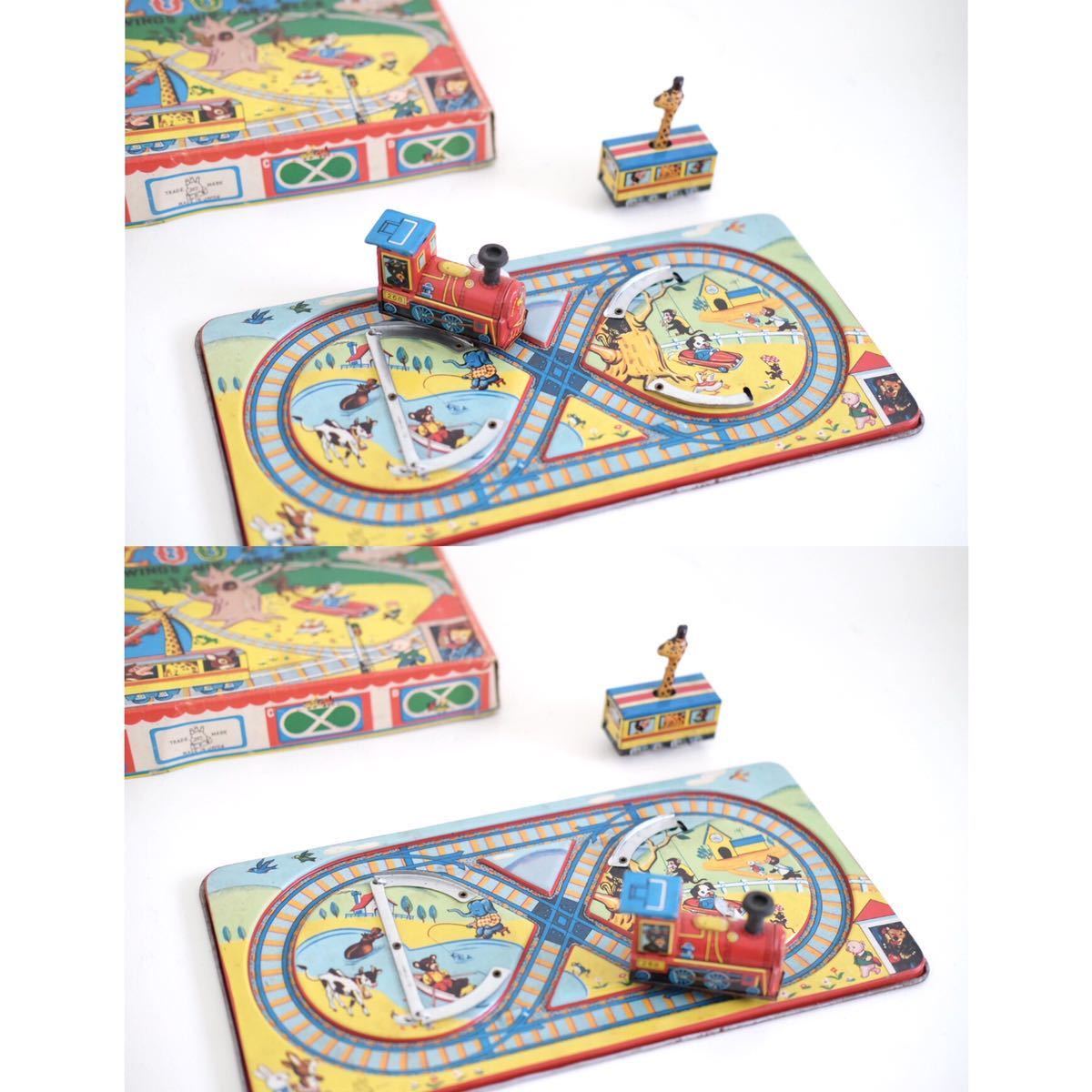 昭和レトロ TPS製 ブリキ玩具 SHUTTLE ZOO TRAIN 外箱付き ゼンマイ