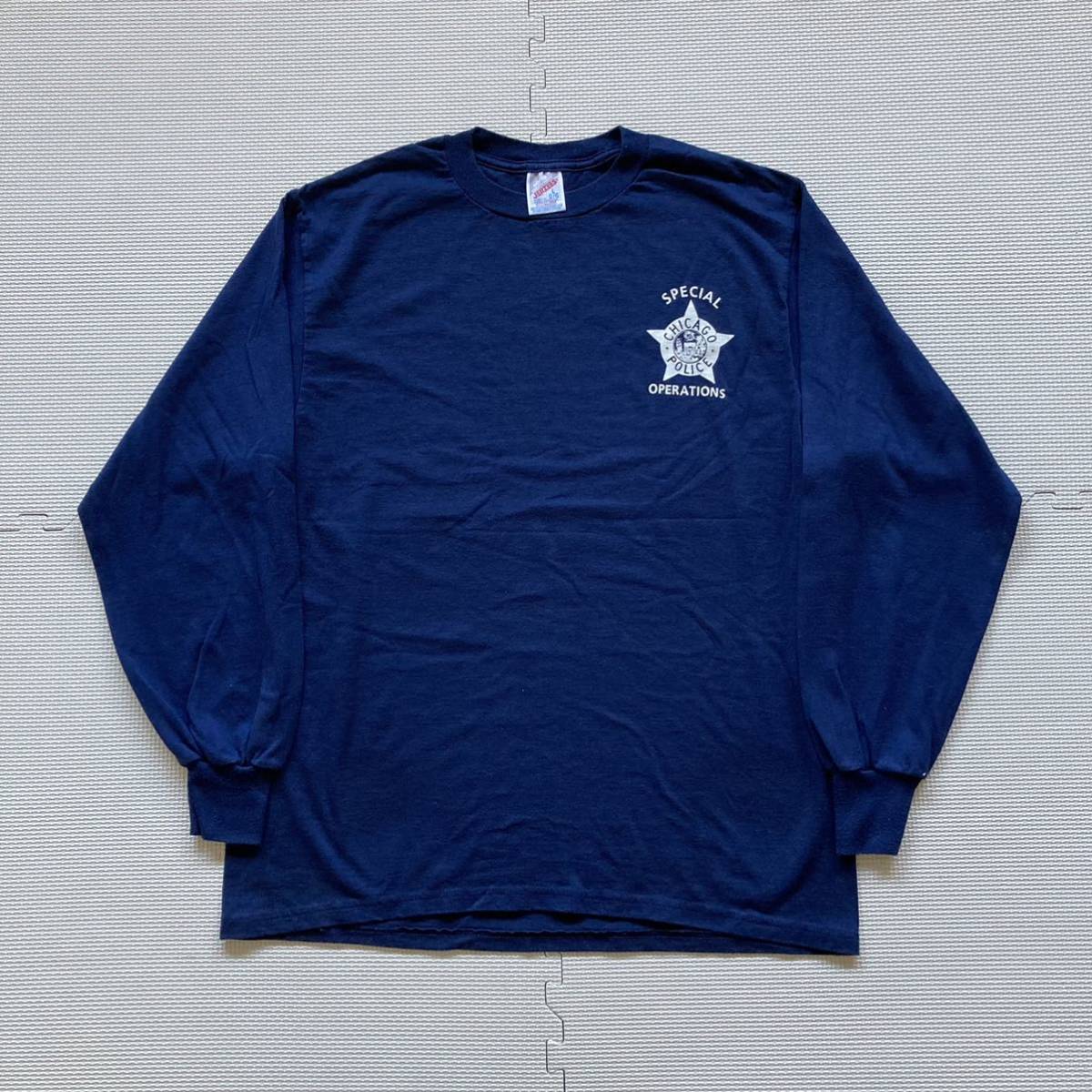 90s JERZEES ジャージーズ CHICAGO POLICE シカゴ警察 ポリス ロンT 