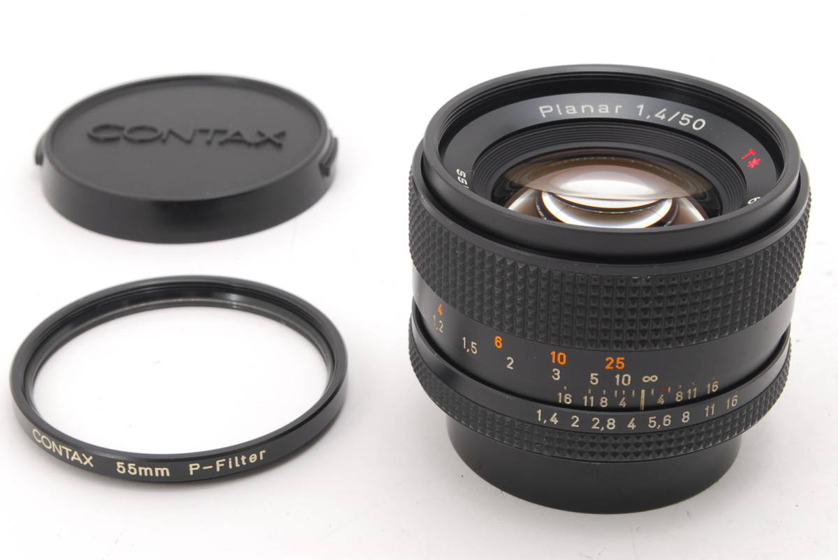 S品] CONTAX Planar 50mm F1.4 T* AEJ＊純正付属品＊プラナー＊10581