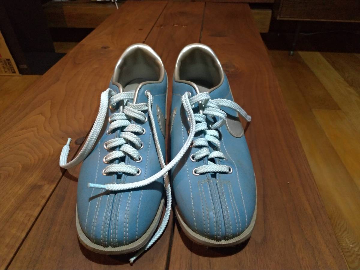 80s NIKEナイキ ボウリングシューズ 水色 27cm ボウリング (27.0cm