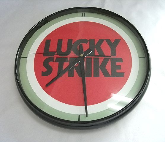 ラッキーストライクLUCKY STRIKEアナログ壁掛け時計・クロック(たばこ 