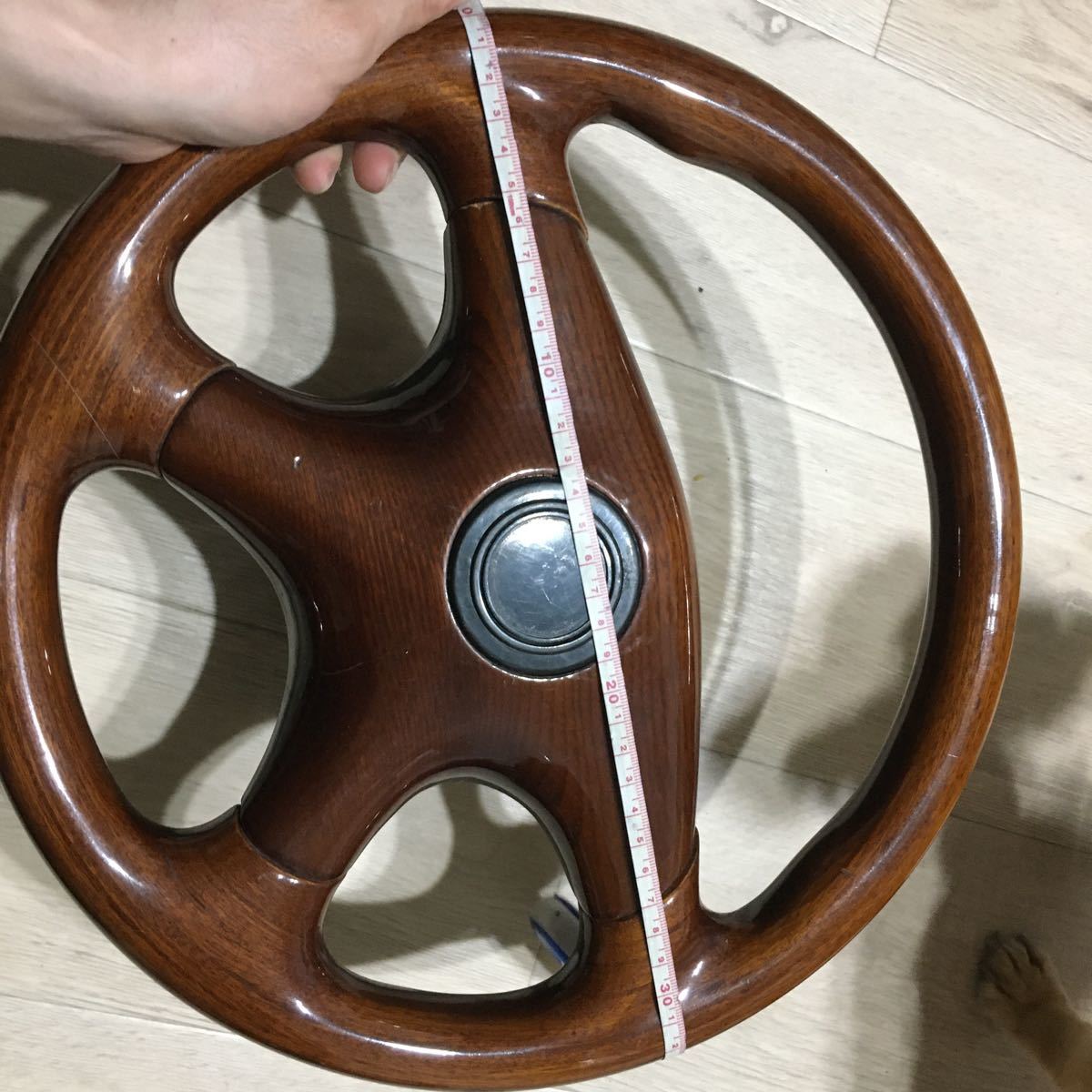 メーカー不明ウッドステアリング メーカー不明 ウッドステアリング 当時物 現状⁄ウッドステアリング