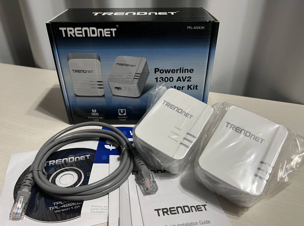 【TRENDNET】 Powerline 1300 AV2 Adapter Kit（3P-2P変換、オマケ付き）#1 