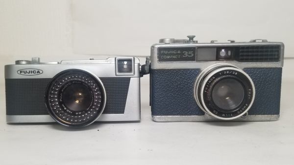 カメラ、光学機器 YASHICA フィルムカメラ YASHICA等 4台 など 【未点検・未清掃】コンパクトフィルムカメラ yashica / FUJICA / Contax