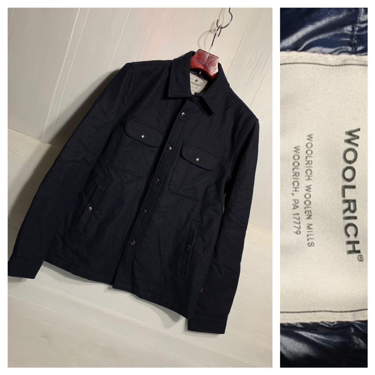 未使用タグ付き WOOLRICH ウールリッチウーレンミルズ 紺 ウール 
